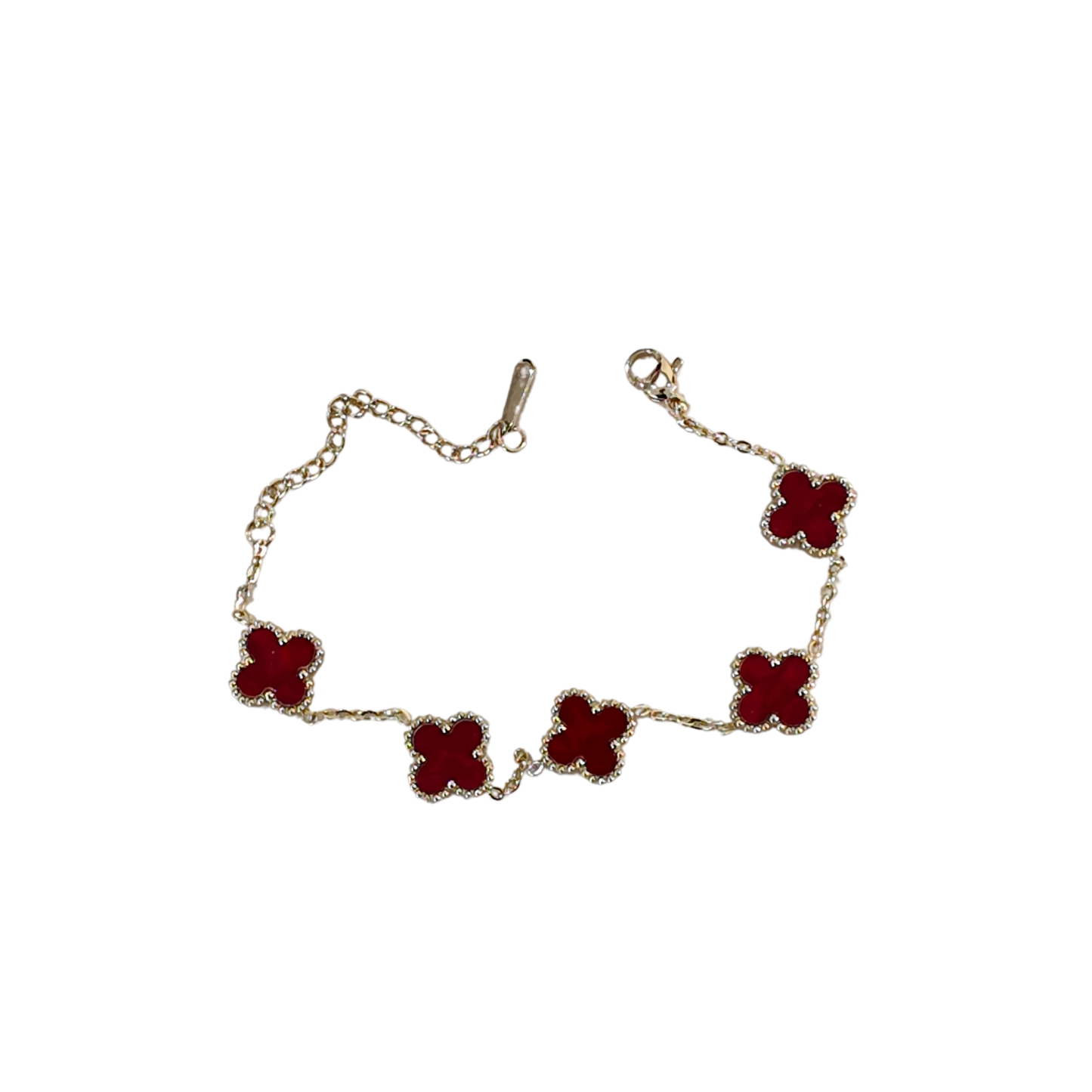 Pulsera Estilo Van Cleef & Arpels Trebol Rojo