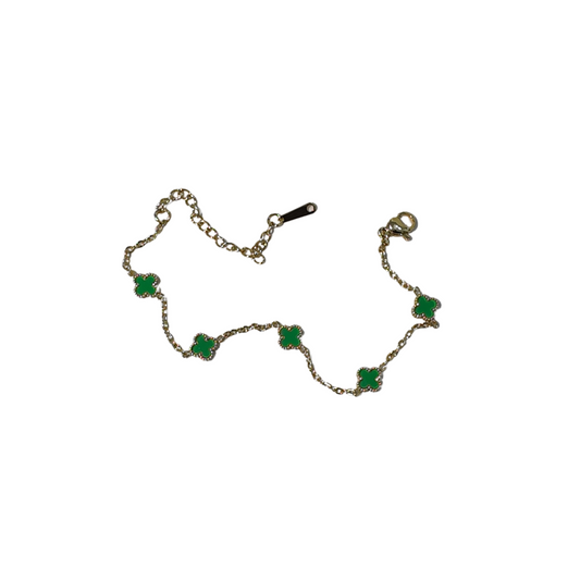 Pulsera Estilo Van Cleef & Arpels Trebol Pequeño Verde